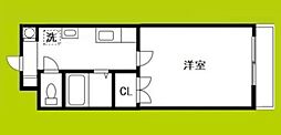 フォレスト西道頓堀 1Kの間取図画像