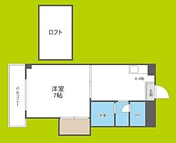 ジュネス西中島 1DKの間取図画像