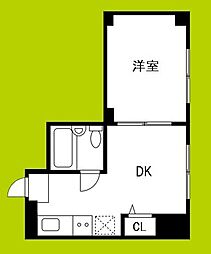 T'sキューブ野里 1DKの間取図画像