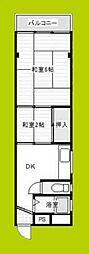 サンハイツ 2DKの間取図画像