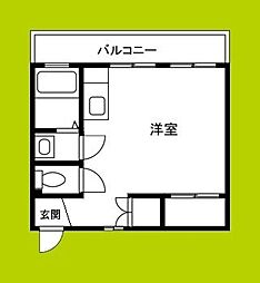 光和ハイツ ワンルームの間取図画像