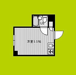 堀江グリーンハイツ ワンルームの間取図画像