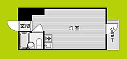 フローラハイツ千代崎 ワンルームの間取図画像