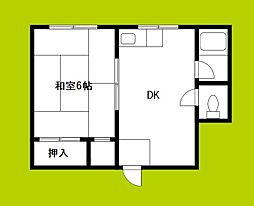 コーポ長田 1DKの間取図画像