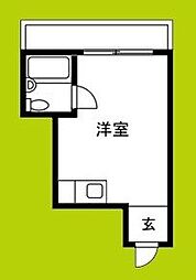 コーポ万代 ワンルームの間取図画像