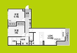 Reve 2LDKの間取図画像