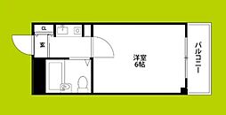 ロイヤルハイツ住吉 1Kの間取図画像