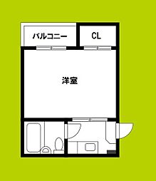セントラルハイツ 1Kの間取図画像