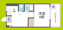 西淡路土井マンション 1Kの間取図画像