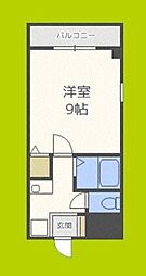 メゾン南江口 1Kの間取図画像