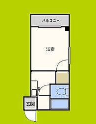 ラパンジール阿波座2 ワンルームの間取図画像
