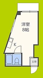 ラパンジール阿波座2 ワンルームの間取図画像
