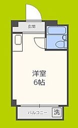 清水728ハイツ ワンルームの間取図画像