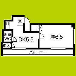 住吉パークハイツ 1DKの間取図画像
