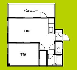 東洋プラザしろきた 1LDKの間取図画像