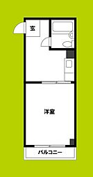 トゥリオーニ鶴橋 1Kの間取図画像