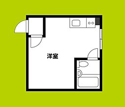 大宝上本町レッドハイツ ワンルームの間取図画像