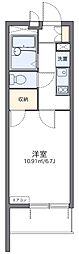 レオパレストウメイ 1Kの間取図画像