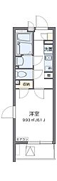 クレイノ朝潮橋 1Kの間取図画像