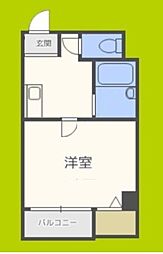 シティーライフ千代崎 1Kの間取図画像