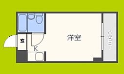 アインス蒲生 ワンルームの間取図画像