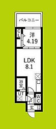 ATLAS加賀屋 1LDKの間取図画像