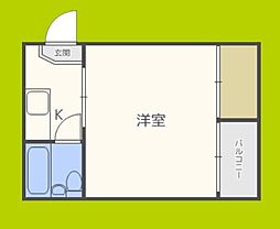 セントラルハイツ 1Kの間取図画像