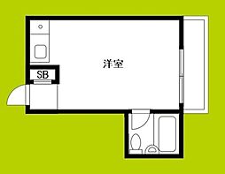 LBアパートメント ワンルームの間取図画像