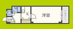 コンフォール長吉 1Kの間取図画像