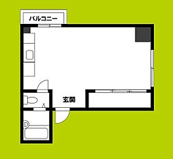 グランドコーポカトレア ワンルームの間取図画像