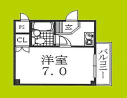 エストー1 1Kの間取図画像