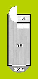 桜ノ宮シティハイツ ワンルームの間取図画像