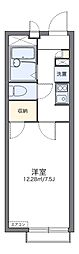 レオパレス都A 1Kの間取図画像