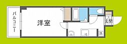 パークハウスナンバ 1Kの間取図画像