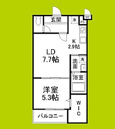 ヴェルメゾン南郷 1LDKの間取図画像