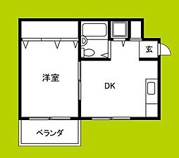 リバーサイドビューフラット 1DKの間取図画像