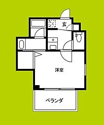 プランドール難波 1Kの間取図画像