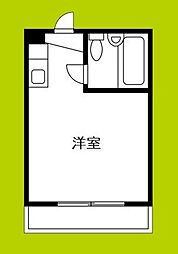 エスティライフ姫島公園 ワンルームの間取図画像