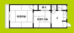 ビスタ安立 2Kの間取図画像