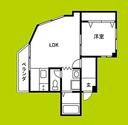 エムズ大宮 1LDKの間取図画像