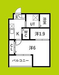 堺市堺区大浜北町2丁マンション 2Kの間取図画像