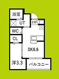 堺市堺区大浜北町2丁マンション 1DKの間取図画像