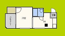 シャトー野江 1DKの間取図画像