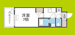 ファステート難波WESTパーク 1Kの間取図画像