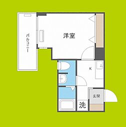 ラナップスクエア四天王寺 1Kの間取図画像