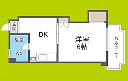 新大阪野元ビル 1DKの間取図画像