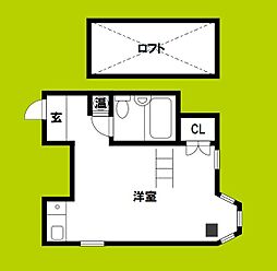 メリーゴーランドオリオノ ワンルームの間取図画像