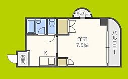 メゾン住吉貳番館 ワンルームの間取図画像