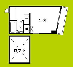 今川駅前シティパレス21 ワンルームの間取図画像