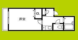 エクセレント上新8 1Kの間取図画像